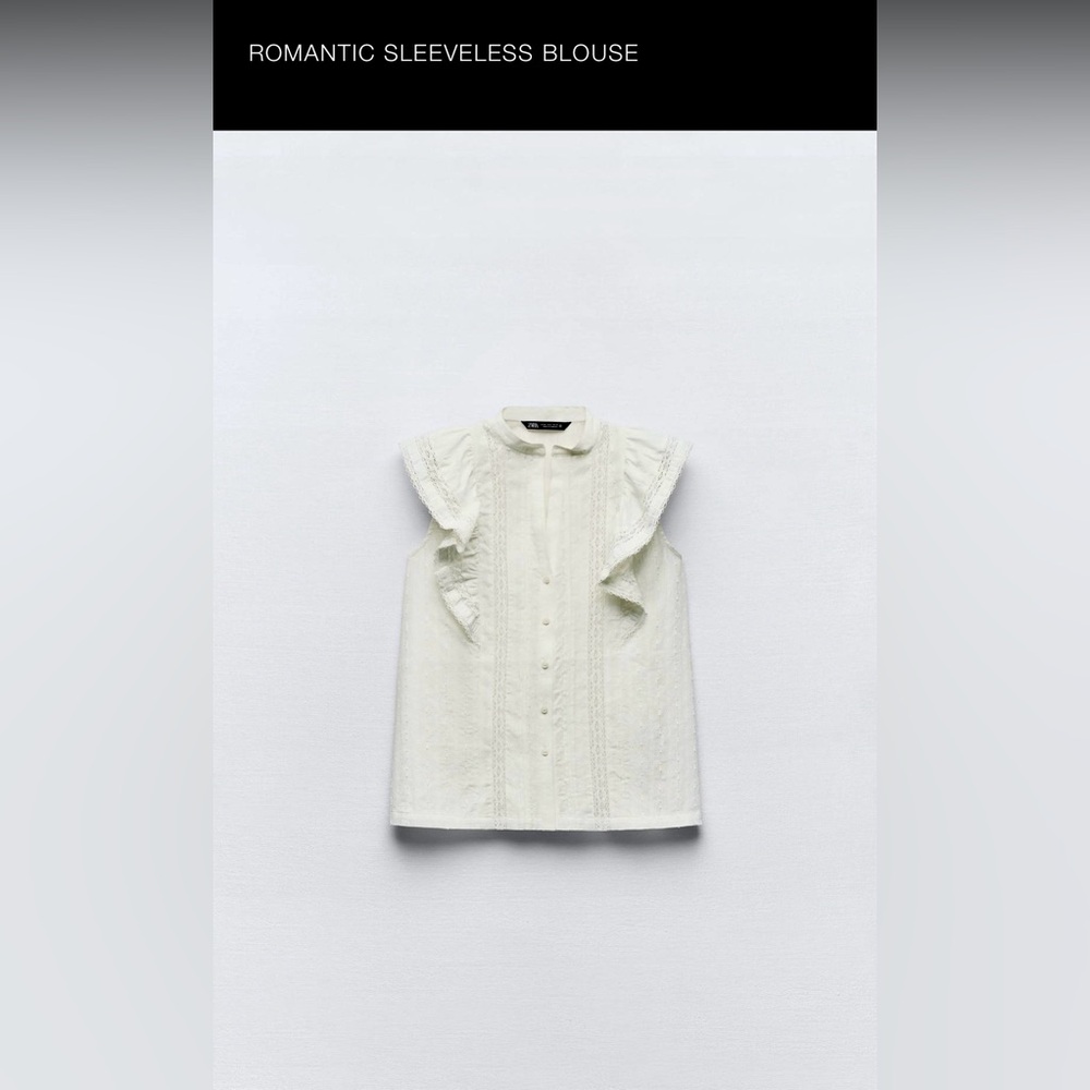 ZARA ROMANTIC SLEEVELESS BLOUSE